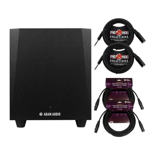 Adam Audio T10S 10�C���` �p���[�h�X�^�W�I�T�u�E�[�t�@�[ 2x6�t�B�[�gXLR����1/4�C���`TRS�P�[�u����2x25�t�B�[�gXLR�P�[�u��(5��)