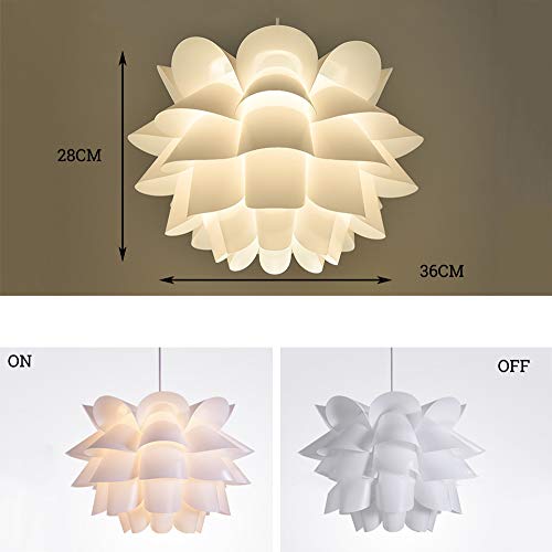 Suspension fleur E27 lustre puzzle blanc 36cm pour illuminer la table du restaurant - 3