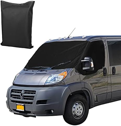 LHCDQSKCW Windshield Cover Window Compatible with Dodge Ram ProMaster 1500 2014-2022, 600D Waterproof Front Window Sunshades Cover Blind Blocking Protector External Blackout Screen
