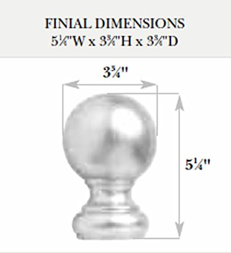 Kirsch Wood Trends Classics Ball Finial, for 2" Pole, Unfinished (MPN# 5508EG091)