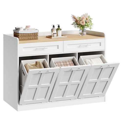 HOOBRO Tilt-Out Laundry Hamper with Baskets