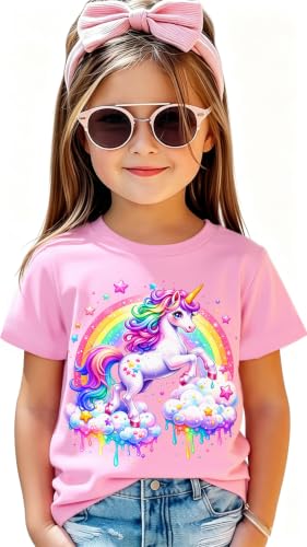 Image of Funnycokid Toddler Girls Graphic T-Shirt, Short Sleeve Tee, 2-8 Years