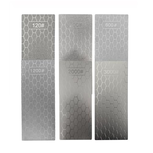 6 Plaques Pierre d'aiguisage Diamant, 120# 200# 600# 1200# 2000# 3000# Affûtage Diamant De Grain Extra Grossier à Extra Fin Pour Divers Outils