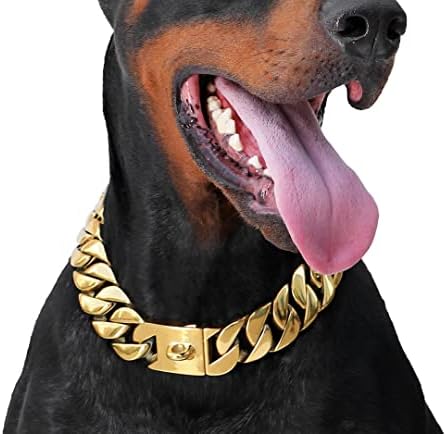 Big Dog Gold Chain Collar-32MM Thick 