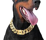 Dog Cuban Link Collar with Secure Snap Buckle, 20X Thicker, 316 Martingale Stainless Steel for Big Breeds, Bully Pitbull Collar