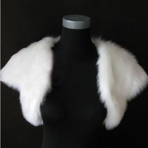 Short Sleeves Faux Fur Bridal Stole Bridal Wedding Wrap shawls (White)
