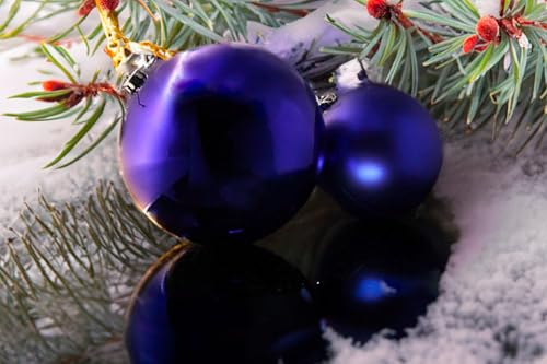 Image of Ornaments Set of 2, Blue Matte, 6 in Giant Hanging (SPN Decor)