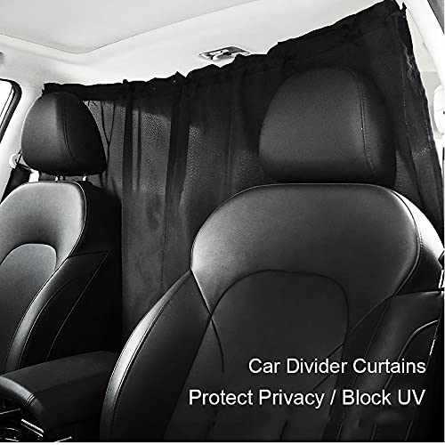 Ovege Car Divider Curtains Sun Shade-Privacy Travel Nap Night Car Camping Detachable Simple Curtain(Black) #TOP1