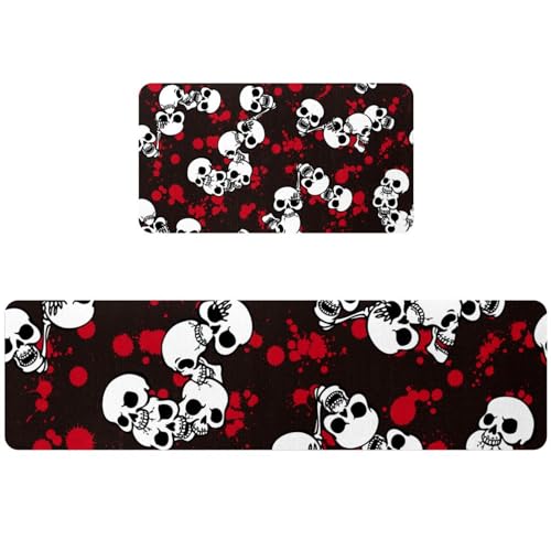 Alfombras de cocina absorbentes set de 2 piezas estilo grunge gótico 2