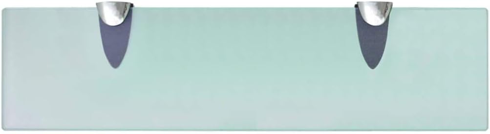 Floating Glass Shelf Set of 2, Clear Toughened Safety Glass, Wall Mounted Display Ledge for Bathroom, Living Room, Kitchen, Bedroom Decor, 15.7x15.7x0.3 inch