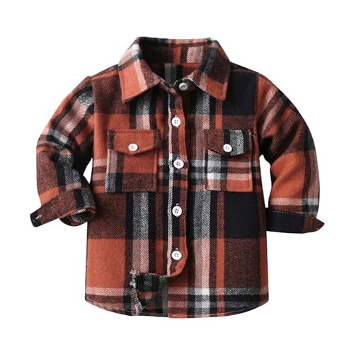 Kids Toddler Flannel Shirt Jacket Plaid Button Up Cardigan Long Sleeve Plaid Sweater Coat Tops Toddler Girl Fall Jacket