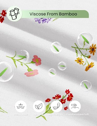 Image of Ekouaer Pajama Set for Women Viscose from Bamboo Short Sleeve Tops and Shorts Set 2 Piece Lounge Set