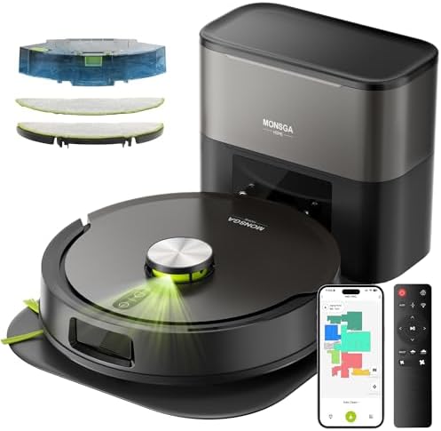 MONSGA Saugroboter mit Wischfunktion 8000PA, Staubsauger Roboter ...