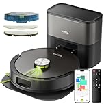 MONSGA Robot Vacuum with Mop Self Emptying, 8000Pa Suction, Lidar Navigation, Dual Anti-Tangle, Protective Charging Base Pad, 90 Days Hands-Free, APP/Remote/Voice Control, for Hard Floors and Carpets