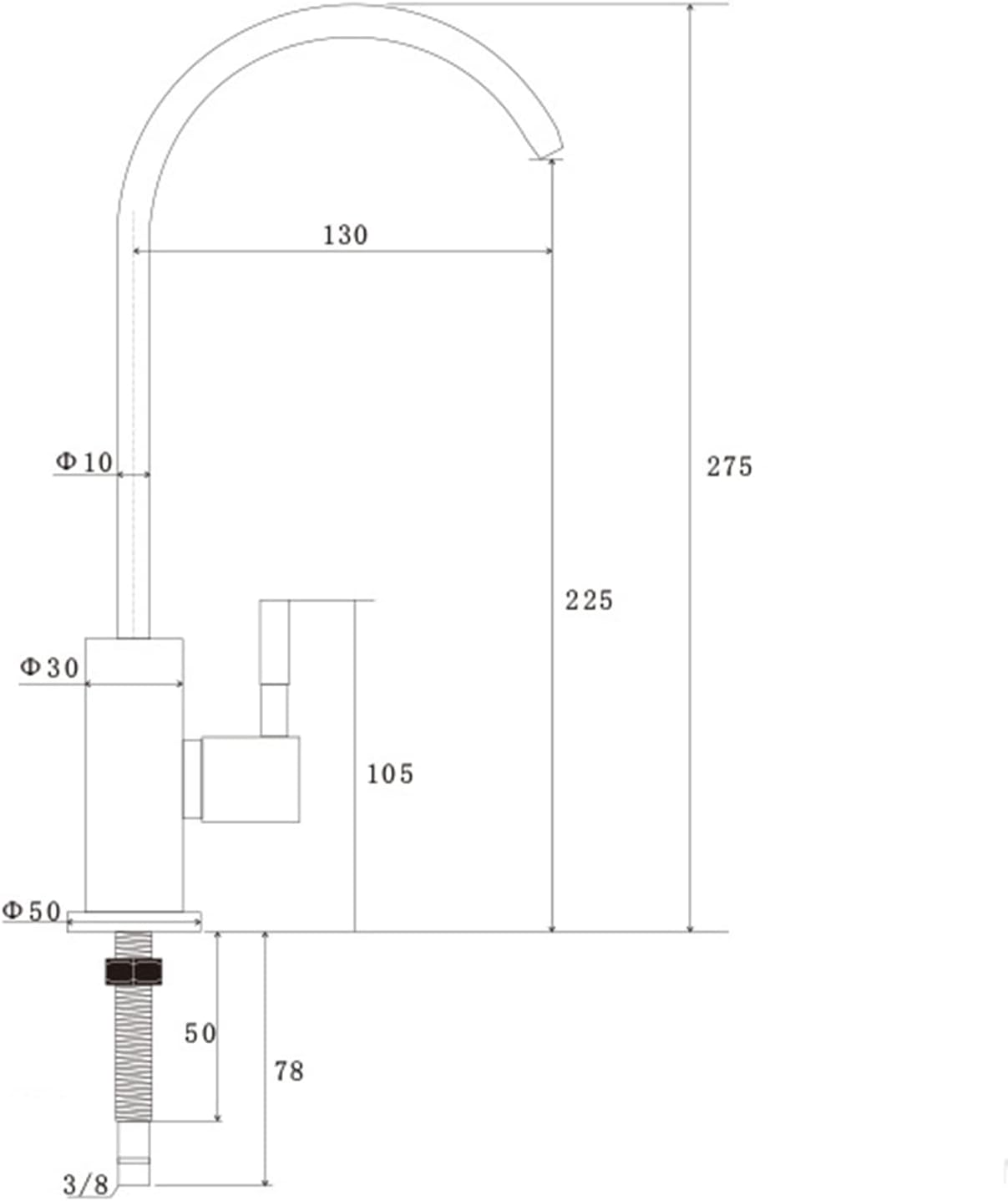 Water Filter Faucet 360 Rotary Sink Kitchen,Chrome(Black)