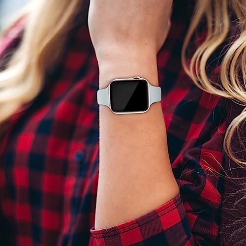 Image of Thin Slim Band Compatible with Apple Watch 38mm 40mm 41mm 42mm 44mm 45mm 46mm 49mm, Replacement Silicone Sport Strap for iWatch Series 11 /10 /9 /8 /7 /6 /5 /4 /3 /2 /1 Ultra SE Women Men, Succulent