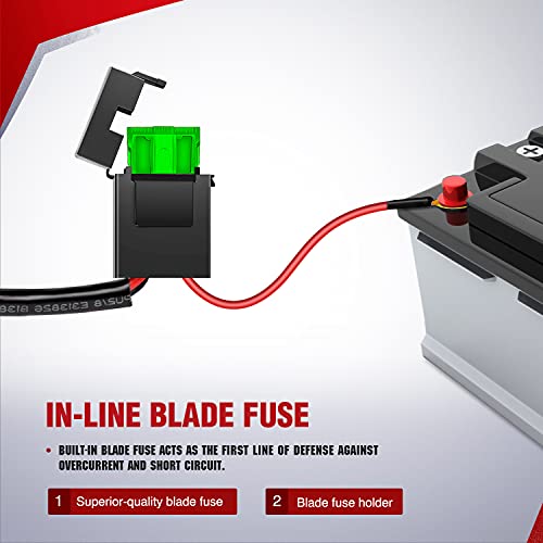Nilight - 10016W 16Awg Dt Connector Wiring Harness Kit Led Light Bar 12V On Off Switch Power Relay Blade Fuse For Off Road Lights Led Work Light-2 Leads,2 Years Warranty #TOP2