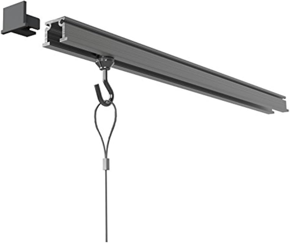 福井金属工芸　角線自在100cm額縁・掛軸・パズル等の飾り用　ギャラリー画廊向け Amazon | 福井金属工芸 C型ピクチャーレールセット 幅100cm シルバー