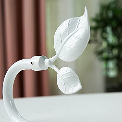 Image of HIKMLK Vintage Ivory White Leaf Shaped Curtain Holdbacks 2pcs, HandmadeMetal Curtain Holders for Wall Family Home Winow Decor, Farmhouse Curtain Tieback for Drapes Window Decoration