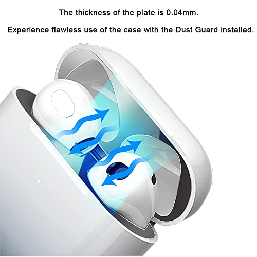Funnymadpea Luxury Metal Dust Guard Compatible With Airpods 3Rd Generation Case 2021 Release,Dust-Proof Film,Dust-Proof Sticker,Ultra Slim,Easy To Clean,Oil Proof And Waterproof(Silver) #TOP5