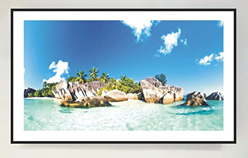 CCRETROILUMINADOS Bild mit Holzrahmen, schwarz lackiert, mit LED-Licht, paradisiaca Strand