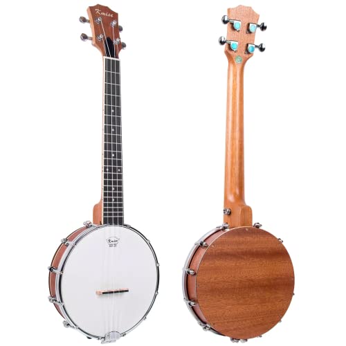 image for Kmise Tenor Banjolele 4 String Banjo Ukulele 26 inch with Bag Tuner St