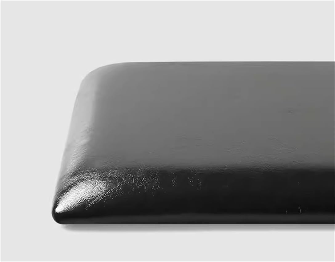 Coussin de chaise carré 45 cm en cuir noir étanche pour tabouret