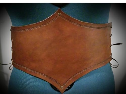 Handmade Leather Underbust Corset Belt, Brown, Medieval Renaissance Style, Viking Shieldmaiden Cosplay LARP Costume Accessory, Custom Size4