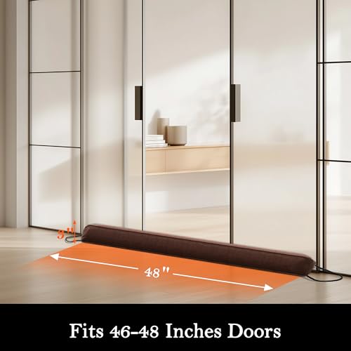 Image of Sunolga Door Draft Stopper, Removable Washable Cover, 48 inch, Brown