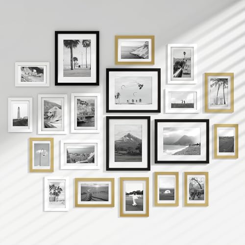 Venusmiles 20 Pack Picture Frames Collage Wall Decor, Gallery Frame Set for Wall Mounting or...