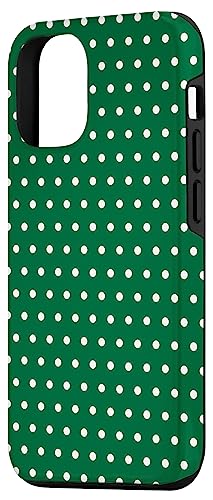 Iphone 12/12 Pro Case, Kelly Green Case, Green And White Polka Dots Phone Case #TOP1
