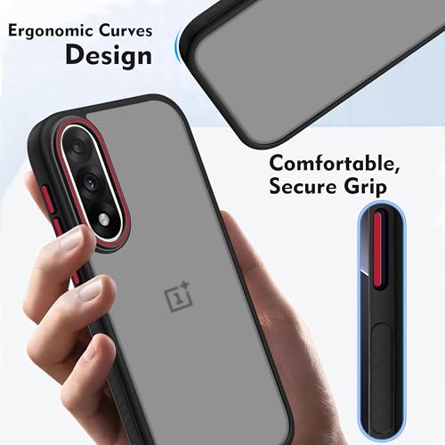 Image of V-TAN Back Cover for Oneplus Nord 5 Compatible Case, Matte Finish Transparent Case, TPU, Camera Protective Shockproof Cover (Black)