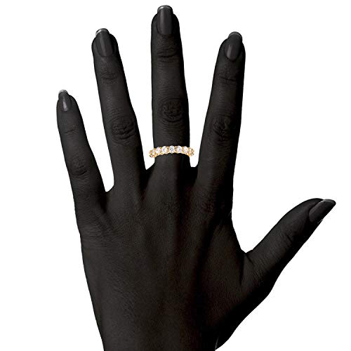 Gemsme 18K Yellow Gold Filled Cubic Zirconia Eternity Band Ring for Women Size 5-103