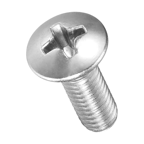 Image of METALLIXITY Semi-Countersunk Oval Head Machine Screws (M4-0.7x12) 50Pcs, 304 Stainless Steel Phillips Cross Recessed Machine Screw Bolts - for Furniture Assembly DIY Projects, Silver