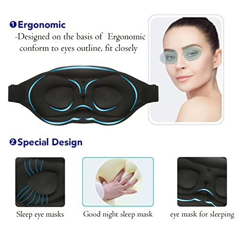 2023 Fashion Sleep Mask, Sleeping Mask For Women, 100% Blackout Eye Mask, Soft Covering Strong Light, Suitable For Travel/Yoga/Nap (Leopard Print) #TOP2