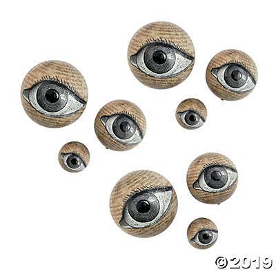 Fun Express Eyeballs Orbs 9 Orbs, 3 Different Sizes, Halloween Decorations, Mantle, Fireplace, Tableside and Table Decor, Great for Spooky Holiday Parties2