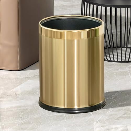 Caneca de basura dorada de 2.64 galones para baño miniatura 2
