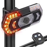 Zacro Smart Bike Tail Light, USB Rechargeable Bicycle Light with Turn Signals & Remote Control, Waterproof Bike Rear Light, Back Safety Warning Cycling Light, 5 Light Modes for Mountain Bike, Scooter
