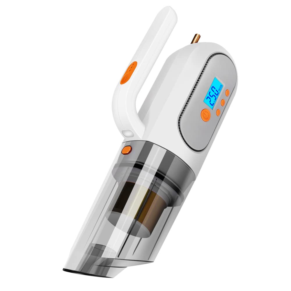 12V Handheld sin Cuerda Aspiradora 4 in 1 Digital Display Car Vacuum Cleaner Potente succión al vacío húmedo/seco de Auto Inicio
