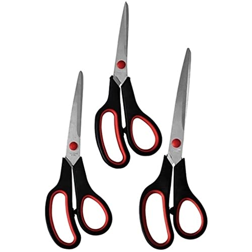 Kit com 3 Tesouras Black/Red Art House