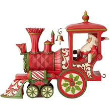 Enesco Jim Shore Heartwood Creek Santa in Christmas Train Engine Figurine, 6-Inch Height, Red
