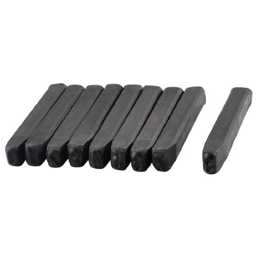 Aexit 9 Pcs Punches Black Metal Wood Stamping 5mm 0-8 Steel Number Drift Stamps Punch