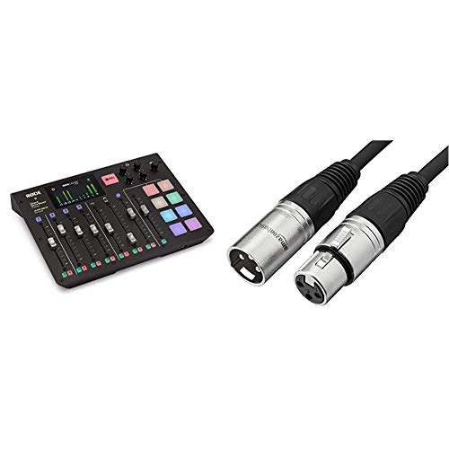 Rode RODECaster Pro Podcast Production Studio & Amazon Basics XLR Male to Female Microphone Cable - 6 Feet, Black