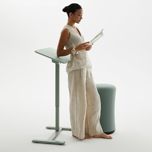 Image of TopJob AnyDesk Nest Pro Sit Standing Desk, Portable Folding Stand Desk with Hidden Wheels, Computer Workstations, Home Use, Couch Side Table, Bedside Table, Kitchen Prep Table, Cordless (Mint)