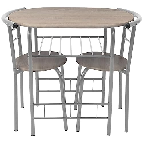 Mesa de bar con 2 taburetes de MDF y hierro 80x53x74 cm para cocina 3