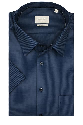 ETERNA Herren Kurzarm Hemd Modern Fit | Struktur Dunkelblau | 100{b8e37d62c133d81b1fe6b98b7e701570bfceb15dfc60de25563879751b7e6530} Baumwolle | Kent-Kragen Gr. 41 ETERNA Herren Kurzarm Hemd Modern Fit | Struktur Dunkelblau | 100{b8e37d62c133d81b1fe6b98b7e701570bfceb15dfc60de25563879751b7e6530} Baumwolle | Kent-Kragen Gr. 41