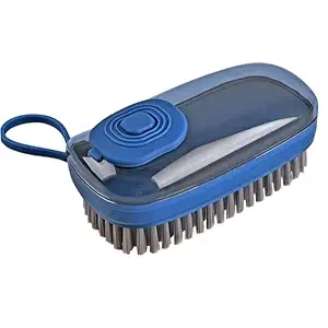 MVM Enterprise Button Brush Soap Dispensing Cloth Clean Button Brush Soft Bristled Laundry Scrubbing Tool with Good Grip for Cleaning for Bathroom Shower Washing Pot Brush Kitchen Household Dish