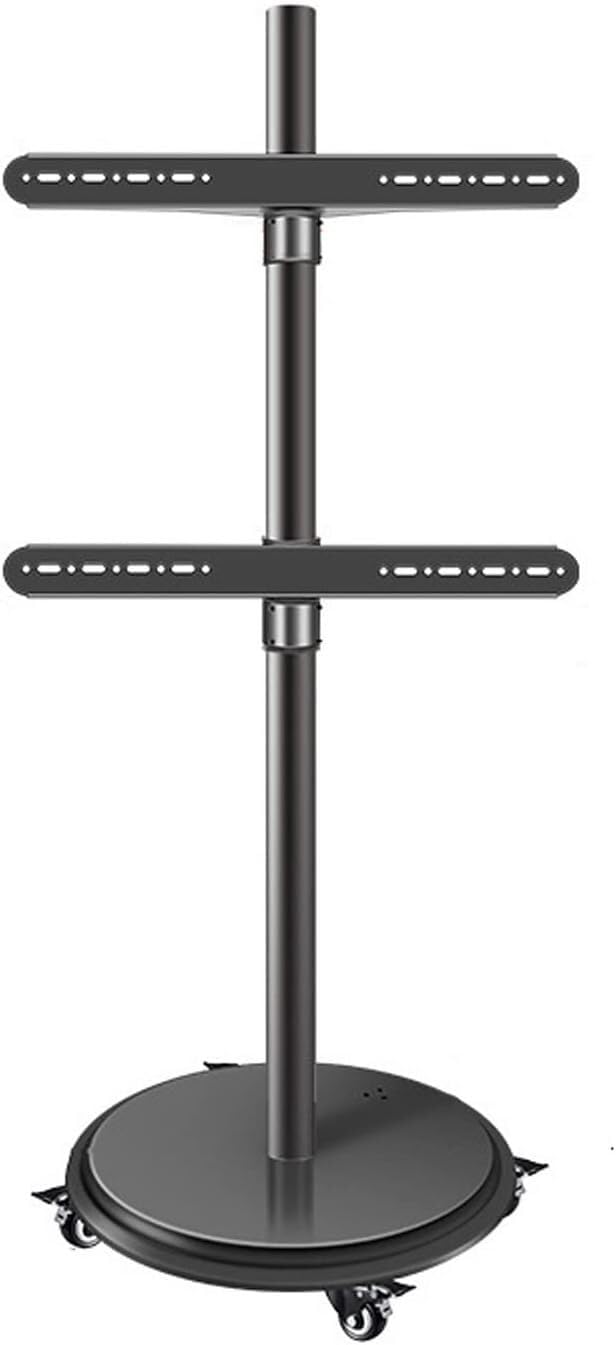 SGKOMN Monitor Arms TV Stand with Wheels for Rolling/Moving TV Cart, Suitable for 37-75 Inch TVs, with 360 ° Rotation and Adjustable Height