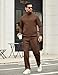 COOFANDY Mens Track Suits 2 Piece Set Relaxed Fit Leisure Loungewear Sweatsuits Athletic 1/4 Zipper with Wid Leg Sweatpants Dark Brown Coffee 2XL xxl