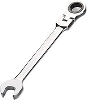 Vista 10 de Llave combinada de trinquete, llave de extremo abierto de acero al cromo vanadio endurecido con cabezal flexible métrica 0.472 in